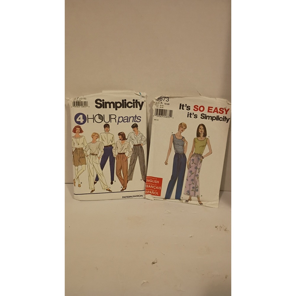 Simplicity Sewing Patterns Lot Pants & Skirt Top. Dark Academia, 90s Fashion.
